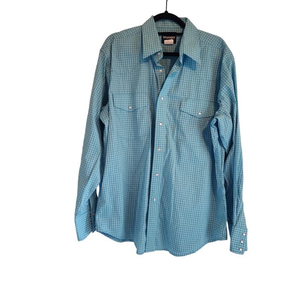 Wrangler Other - Wrangler Western Pearl snap Shirt Mens size XL